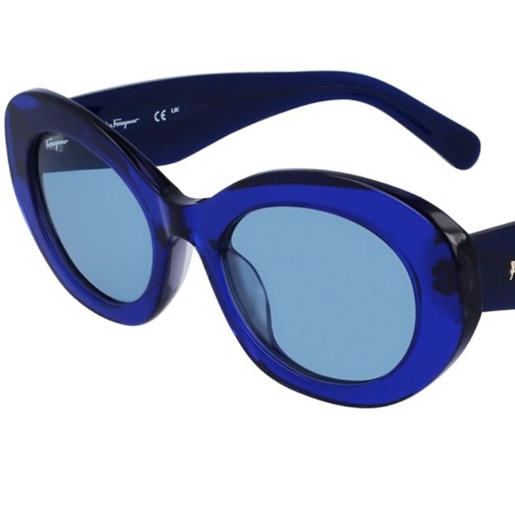 Salvatore FERRAGAMO Beautiful BLUE Designer Sunglasses NWT! Authentic! - Picture 5 of 16